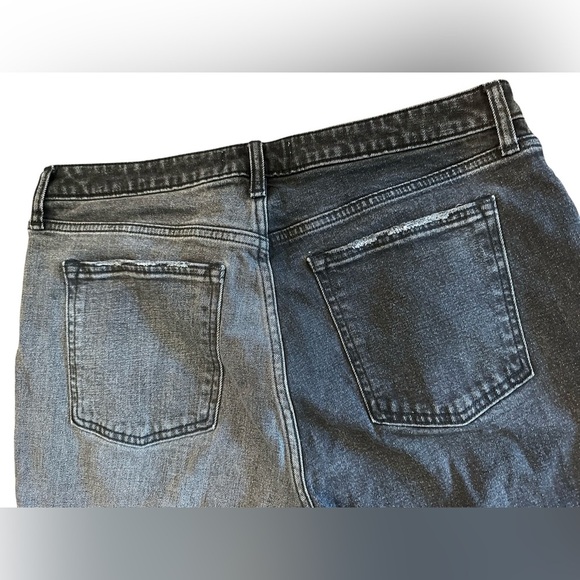 Abercrombie & Fitch Skinny High Rise Curve Love Black Two-tone Jeans Size 14 R - Picture 3 of 5